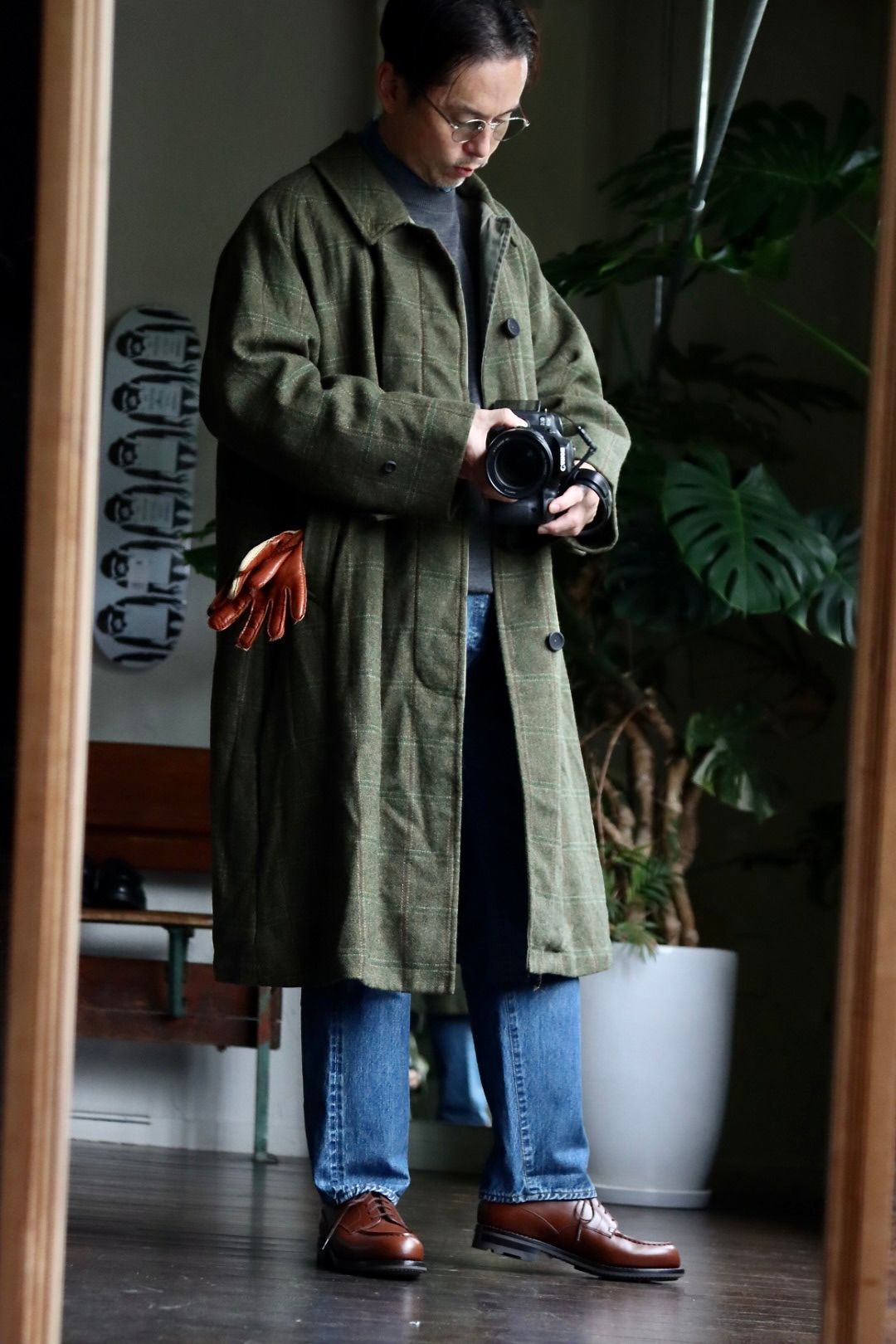 A.PRESSE - アプレッセ22FW Tweed Balmacaan Coat(22AAP-01-15HB)CHECK 