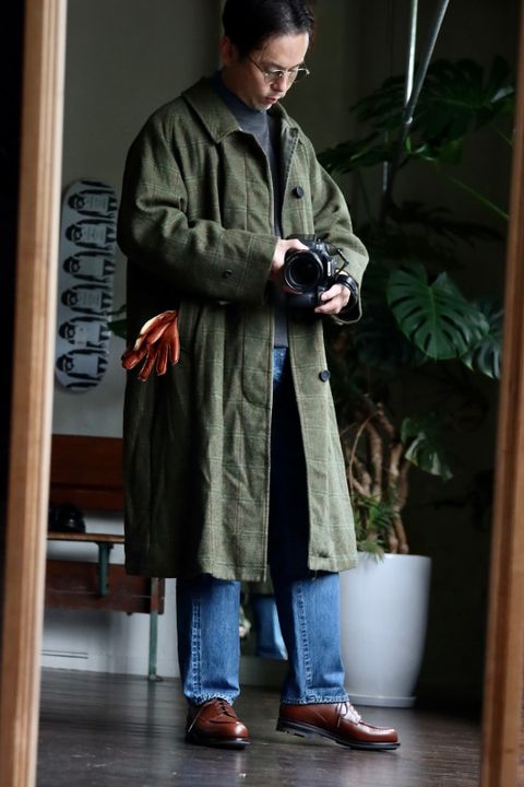 アプレッセ22FW Tweed Balmacaan Coatスタイル2022.10.1.