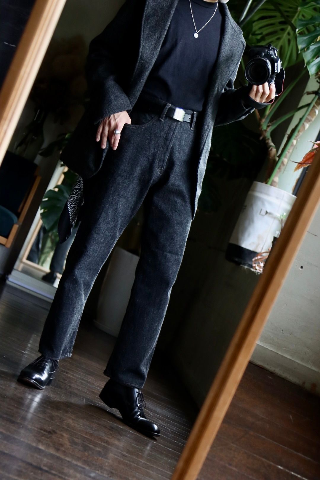 アプレッセ23AW Black Washed Denim Pants BLACKシオタ