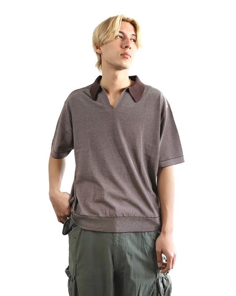 アプレッセ24SS High Gauge S/S Striped Skipper(BROWN×ECRU) style 2024.3.22
