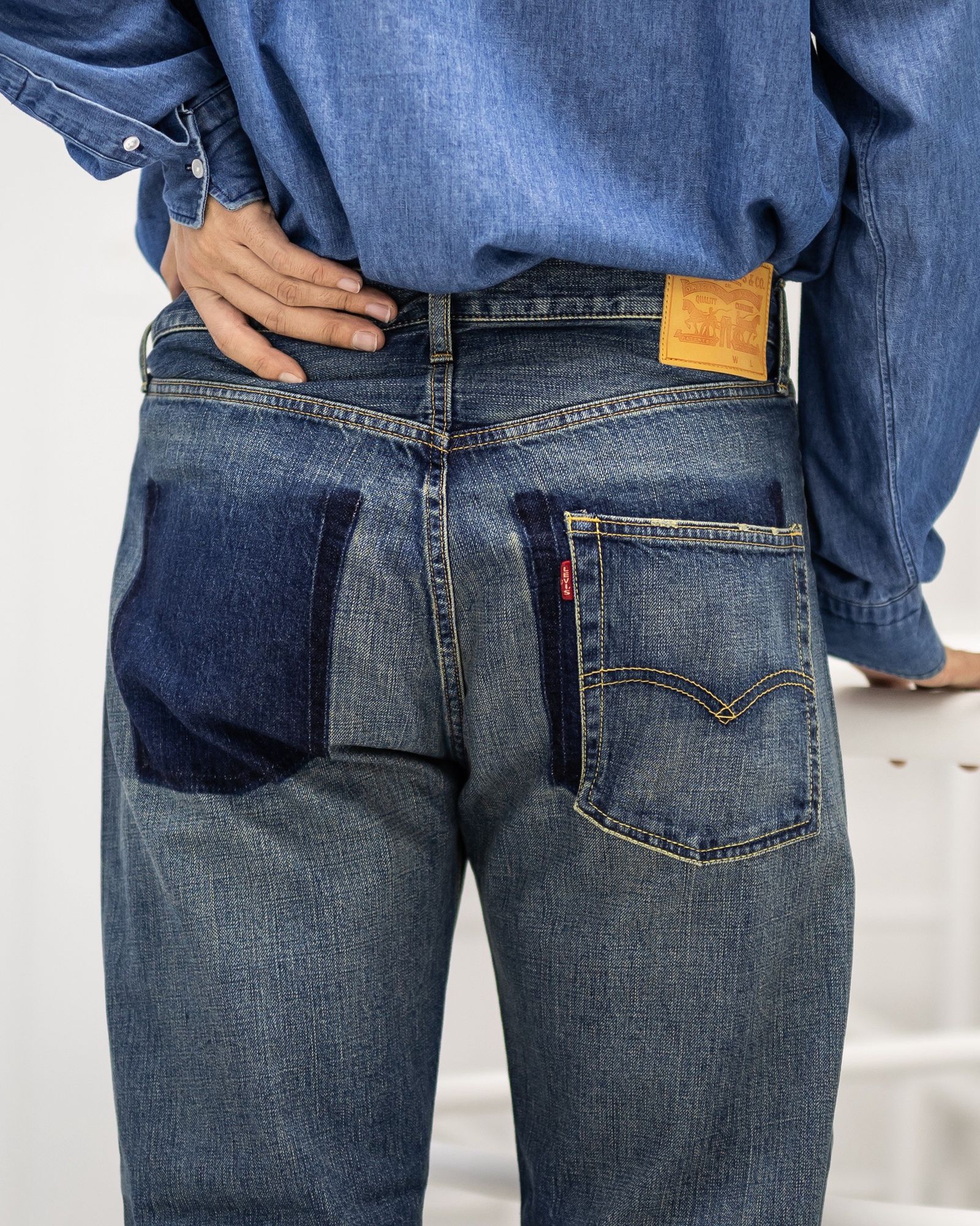 ジュンヤワタナベマン 25AW リーバイスWネーム 綿セルビッチデニム製品加工デニムパンツ(WP-P216-051)☆11月1日(土)発売！