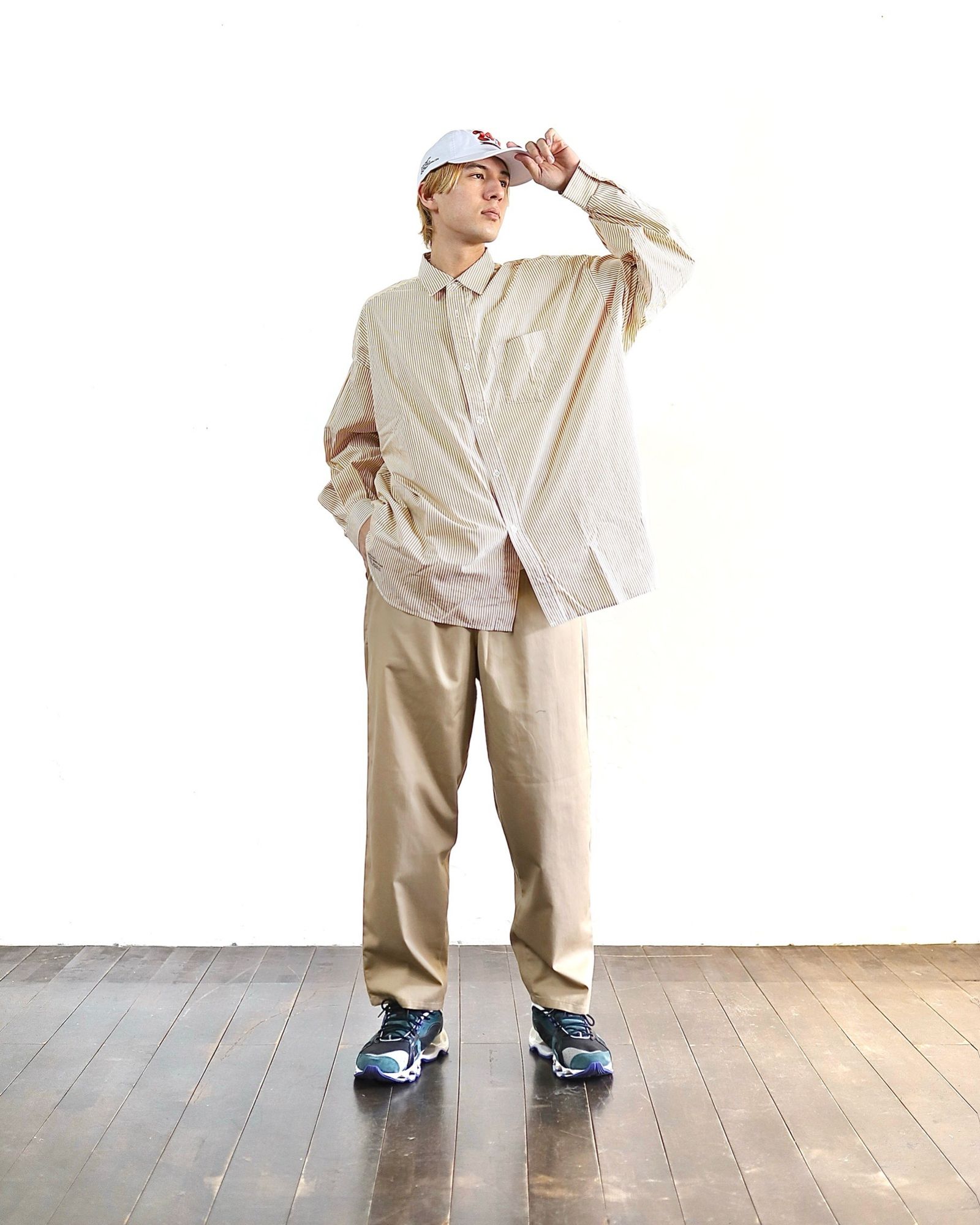 FreshService 24SS CORPORATE UNIFORM L/S SHIRT(YELLOW STRIPE) style 2024.3.8