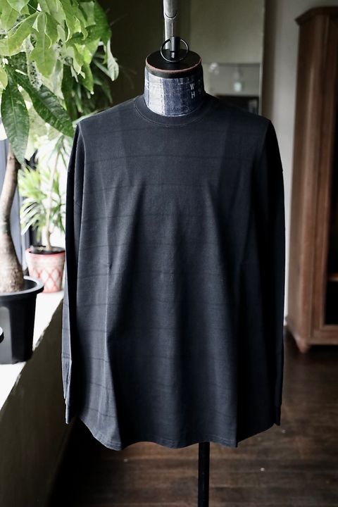 S.F.C 25FW エスエフシー SIDE STRIPE SUPER BIG LS TEE(DISCHARGED)(SFCFW25CS06)Black☆9月20日(土)発売！