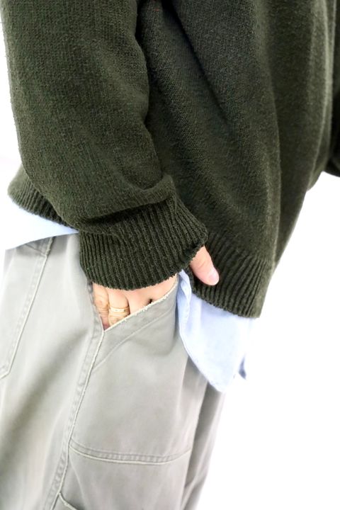 A.PRESSE 2026 STYLE1 Washed Silk Nep Polo Shirt"OLIVE"スタイル