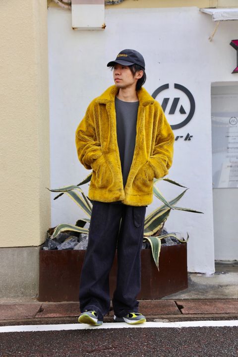 doublet HAND-PAINTED FUR JACKET"YELLOW"Style.2020.10.16.