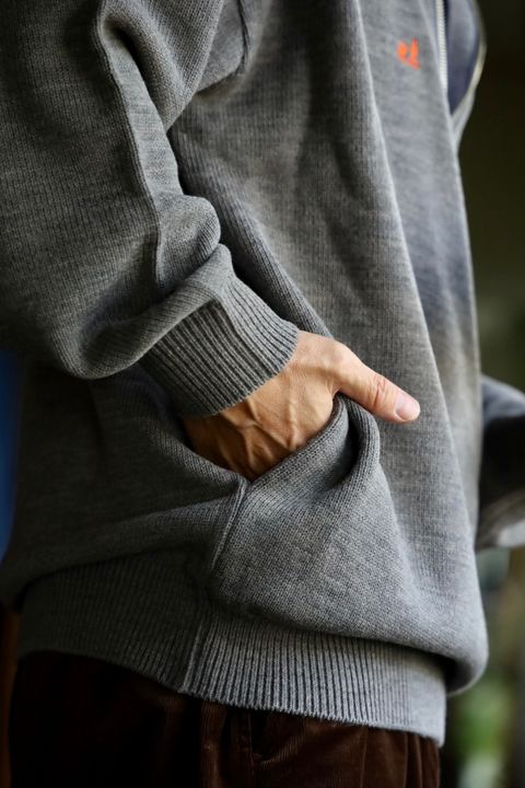 FreshService 26AW THERMAL JERSEY HARF ZIP KNIT"GRAY"スタイル