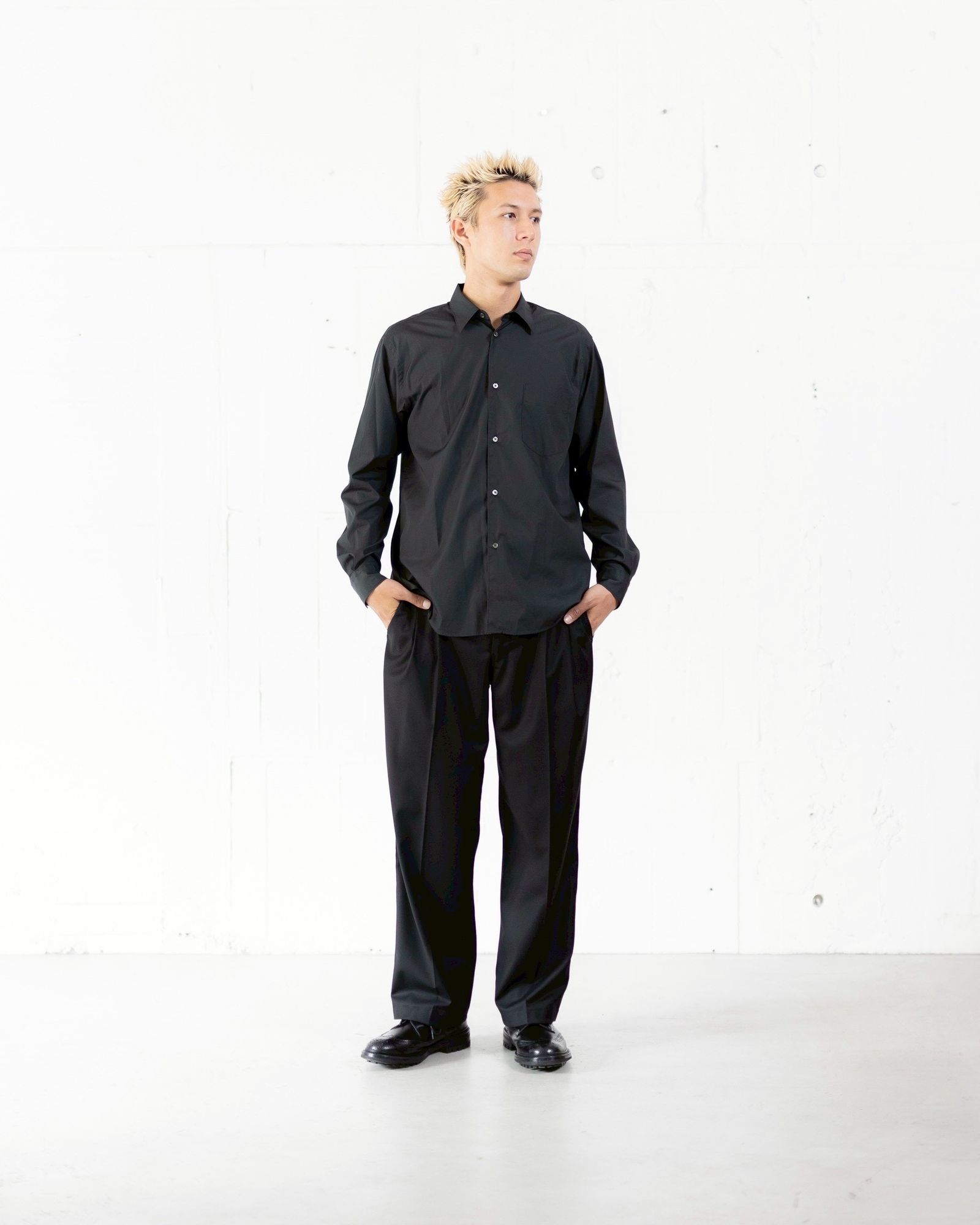 グラフペーパーシャツ Broad Regular Collar Shirt (GM253-50005B)BLACK