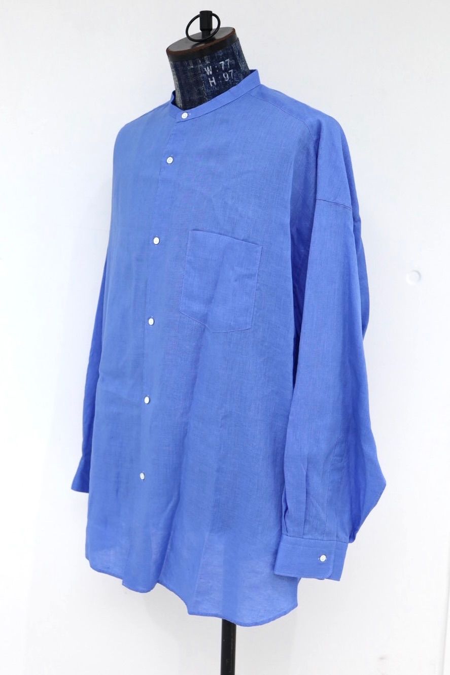 グラフペーパー Linen L/S Oversized Band Collar Shirt(GM262-50040B)BLUE☆6月20日(土)発売！