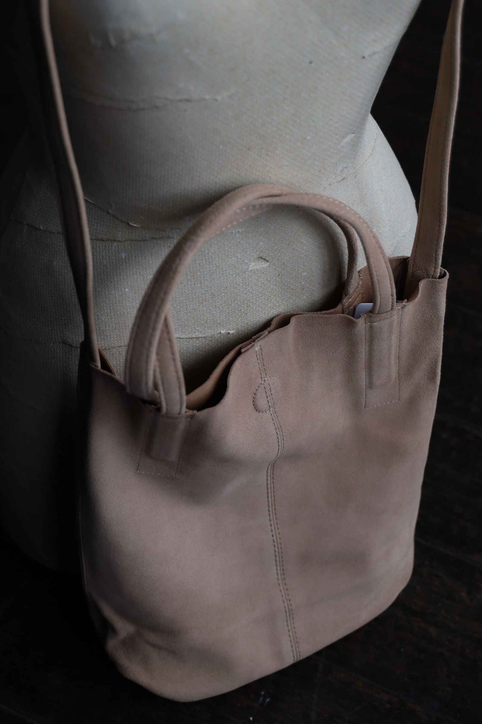 Morphee / モルフェトートバッグ 2WAY SMALL TOTE(LONG)OIL SUEDE GREGE
