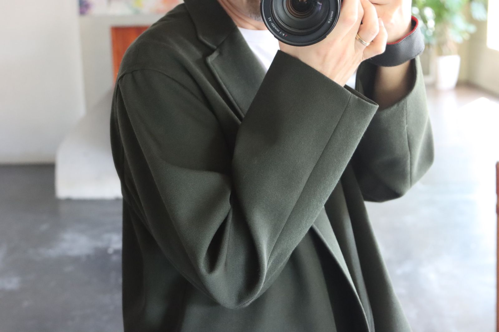 blurhms Wool Surge Cardigan Jacket"KHAKI GREY"style.2021.8.31.