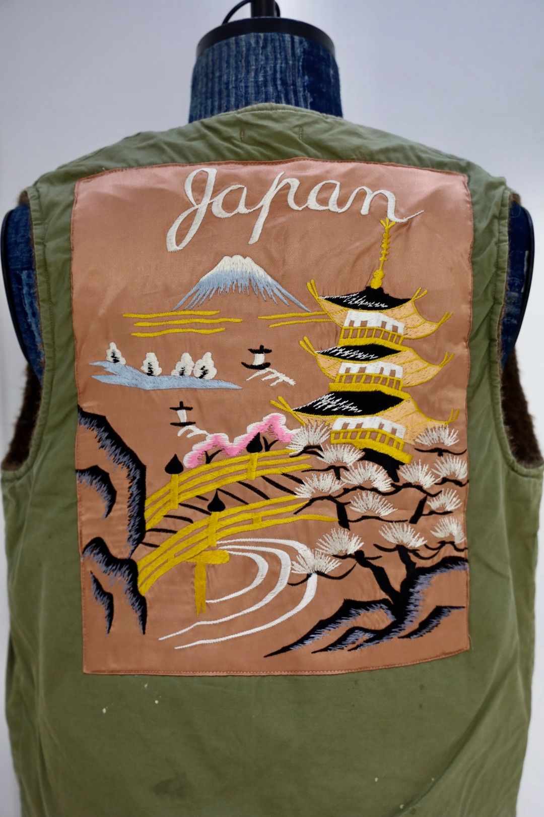 BOW WOW 25FWバウワウ REMADE USN DECK VEST SUKAJAN EMB AGED(BW252-RUDVE)AGED OD×PINK ★10月11日(土)発売！