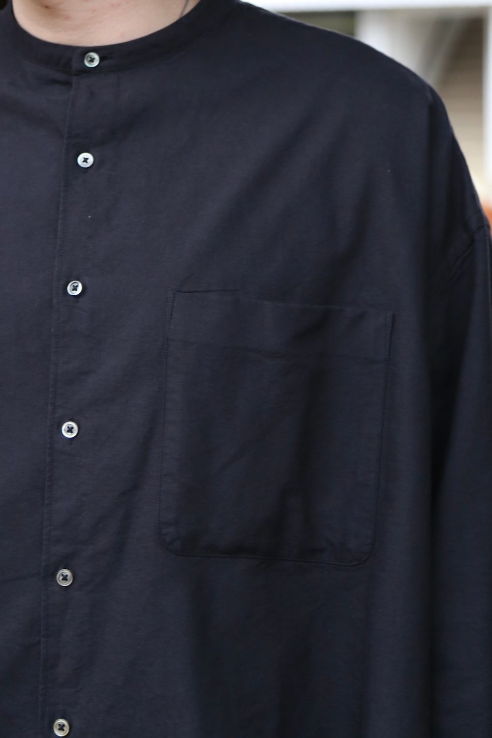 Graphpaper Oxford Oversized Band Collar Shirt style.2021.3