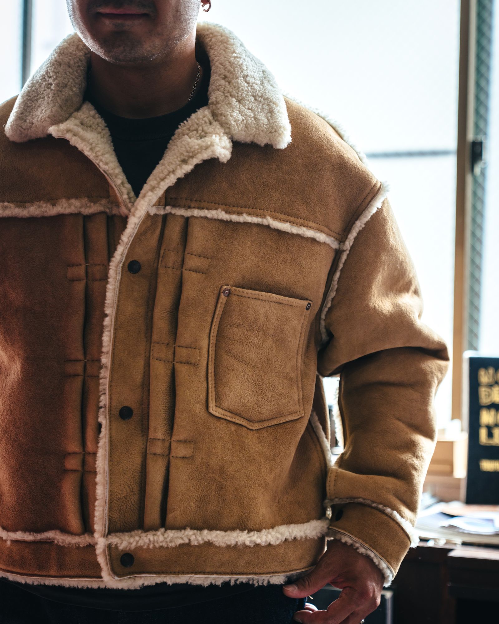 セントマイケル25AWベルベルジンコラボ BB_MOUTON JACKET (SM-HR1-0000-C59)BEIGE☆12月13日(土)新作発売！