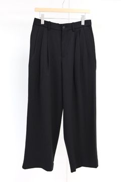 マーカウェア 26SS ワイドトラウザーズ TRIPLE PLEATED WIDE TROUSERS(A26A13PT02C)BLACK☆新作発売！