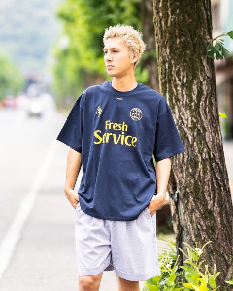 FreshService CORPORATE PRINTED S/S TEE “FOOTBALL” MARKスタイル