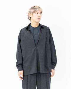 Graphpaper 26SS Fine Wool Heather L/S Skipper Shirt(GU261-50320)CHARCOAL☆2月21日(土)発売！
