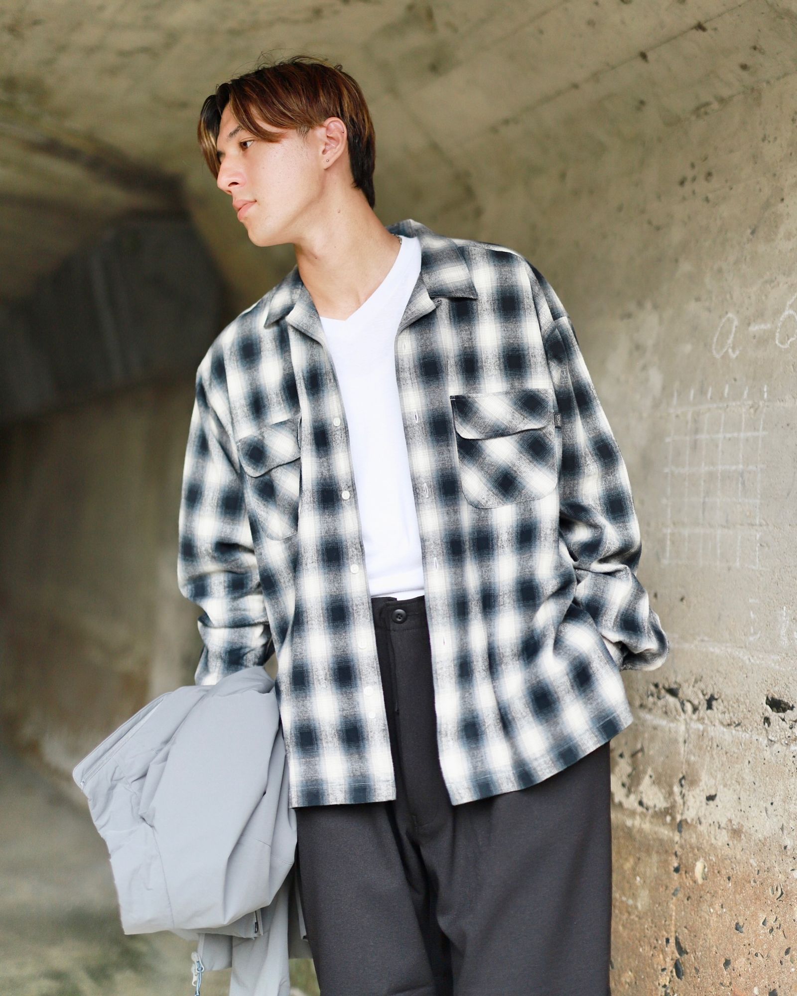 SEDAN ALL - PURPOSE BRUSHED OMBRE PLAID OPEN COLLAR SHIRT - Blog