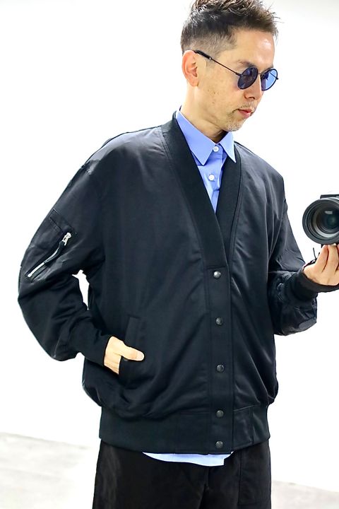 COMME des GARCONS HOMME 26SS 綿ナイロン裏毛ジャージカーディガンスタイル