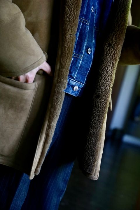 A.PRESSE Mouton Coatスタイル