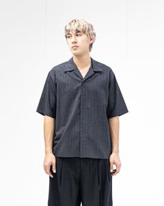 marka 26SS FLY FRONT OPEN COLLAR S/S SHIRT(M26A11SH02B)GRAY STRIPE☆新作発売！