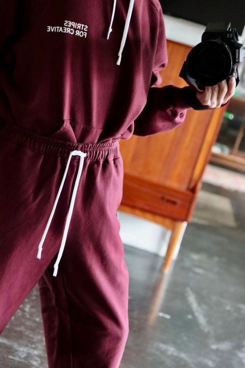 S.F.C RAGLAN HOODIE"BURGUNDY"style.