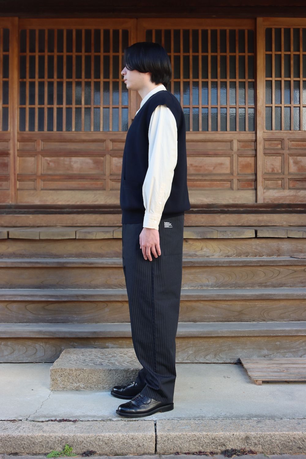 STUDIO NICHOLSON FOSS SNM MERINO KNIT VEST(783) style.2022.1.8
