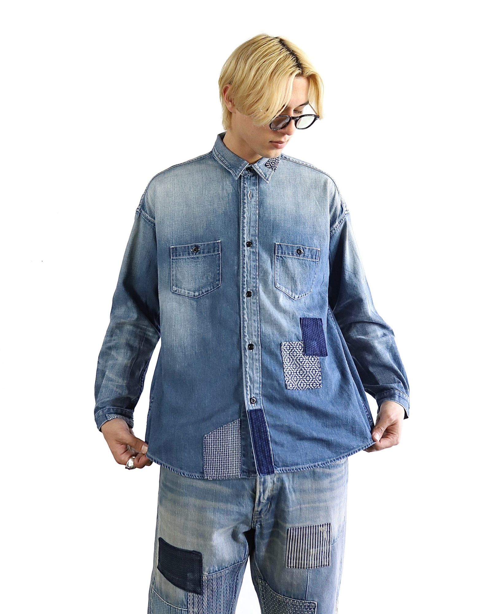 ボタン付きシャツ　　FDMTL東京ジャパン 楽天市場】FDMTL ファンダメンタル JACQUARD BORO S/S SHIRT