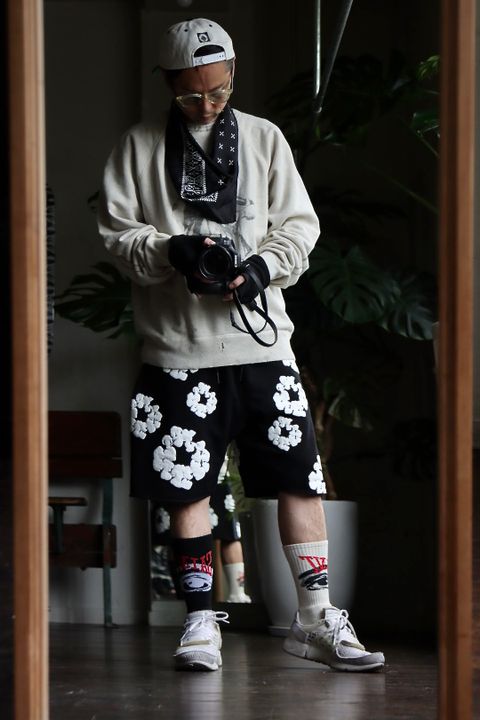 レディメイド×デニムティアーズSWEAT SHORTSスタイル