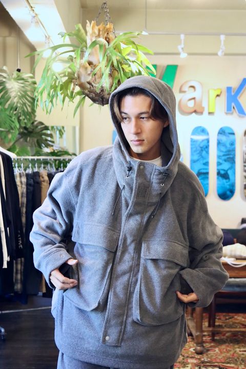 S.F.C 新作FLEECE HOODIE JACKET"CHARCOAL"スタイル