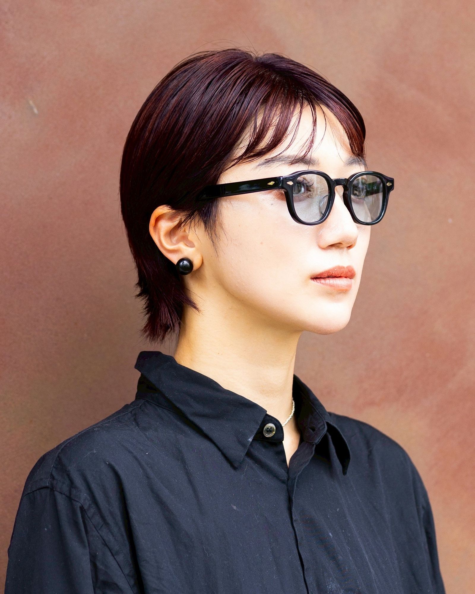 ノチノオプティカル "NOCHINO" #23.GLOSS BLACK × BLUE GREY to GREY (調光モデル)