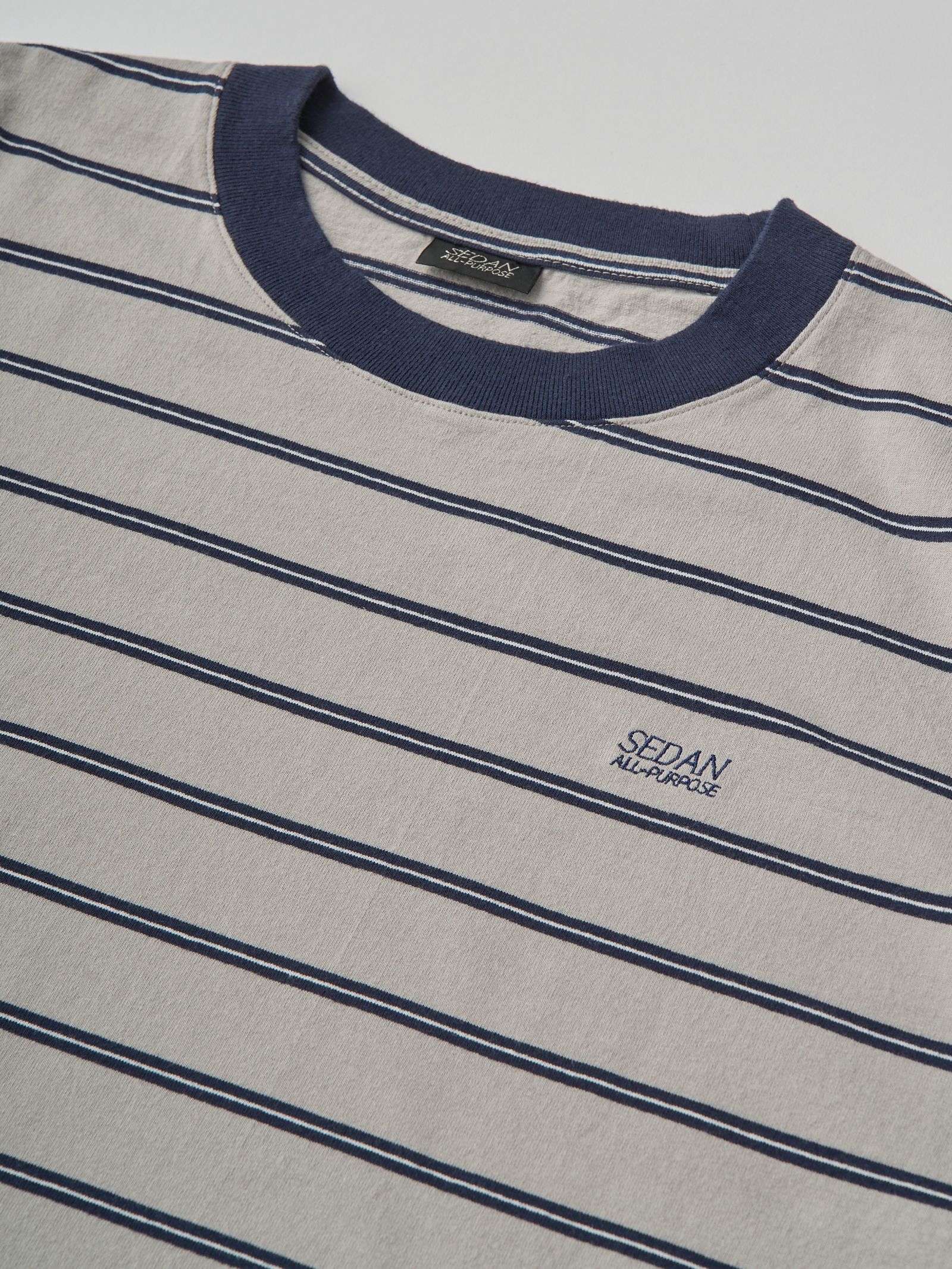 セダンオールパーパス SS25 Striped S/S Tee(SD25S-CT07) Grey x Navy☆5月17日(土)発売！
