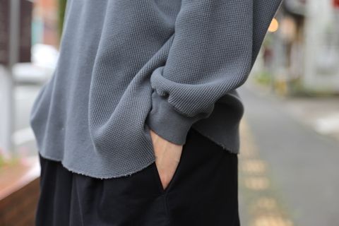 Graphpaper Waffle L/S Tee(GM203-70139B)"GRAY"Style.2020.7.15.