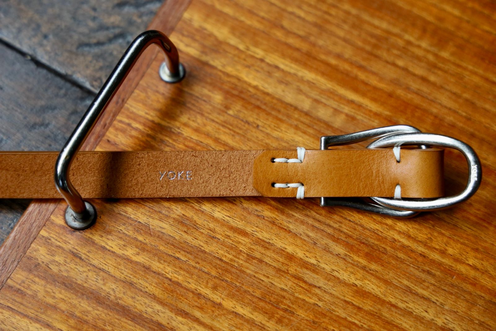 ヨーク 25FW Double Buckel Leather Belt(YK25FW01139A)BROWN