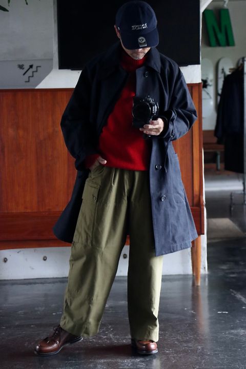 アプレッセ22FW Motorcycle Half Coat"NAVY"スタイル