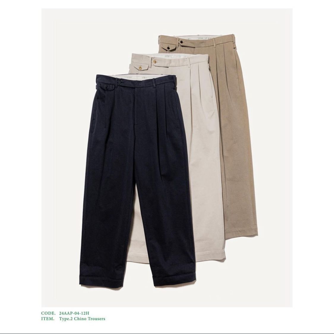 A.PRESSE - アプレッセ Type.2 Chino Trousers(24AAP-04-12H)BEIGE☆8月24日(土)発売！ | mark