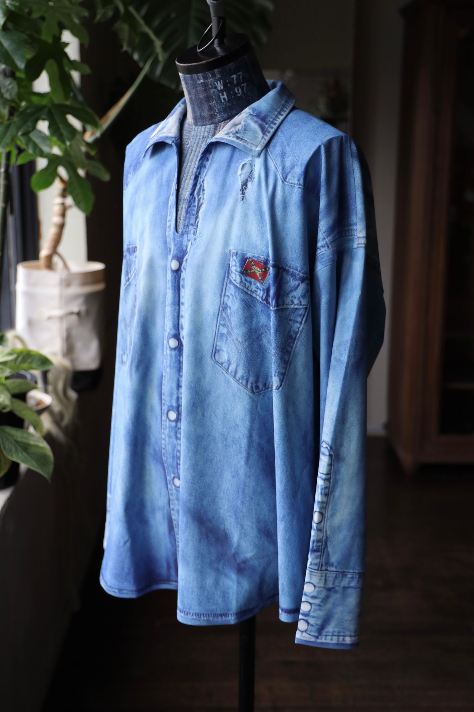 トーキングアバウト ジ アブストラクション 25SS PRINT PO SHIRT(NPT-SH-001)DENIM