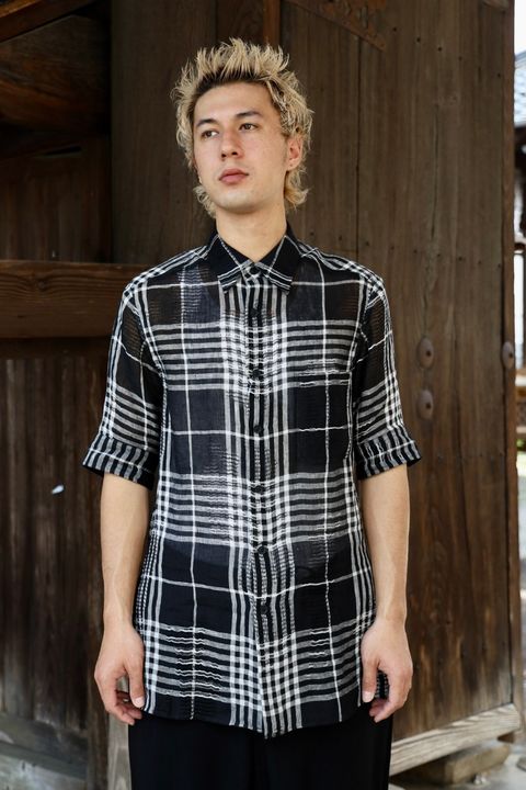 Yohji Yamamoto チェック柄レギュラーカラーシャツ 新作発売！