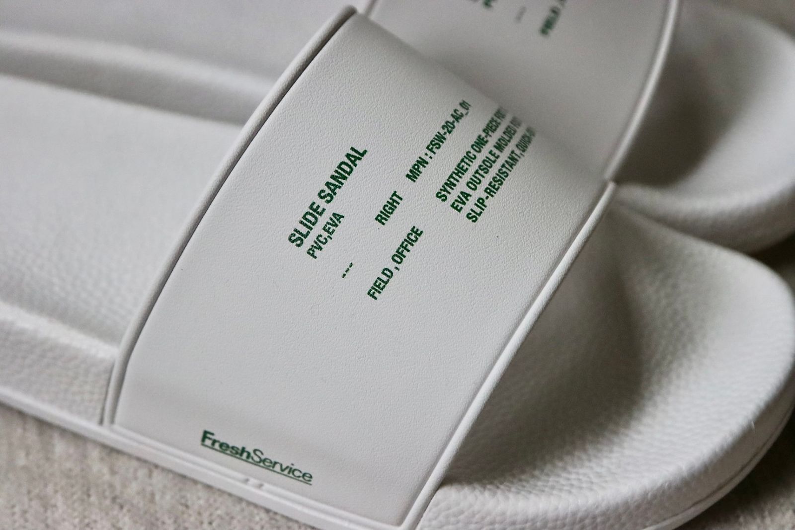 フレッシュサービスサンダルSLIDE SANDAL(WHITE×GREEN)☆8月2日(土)再入荷！