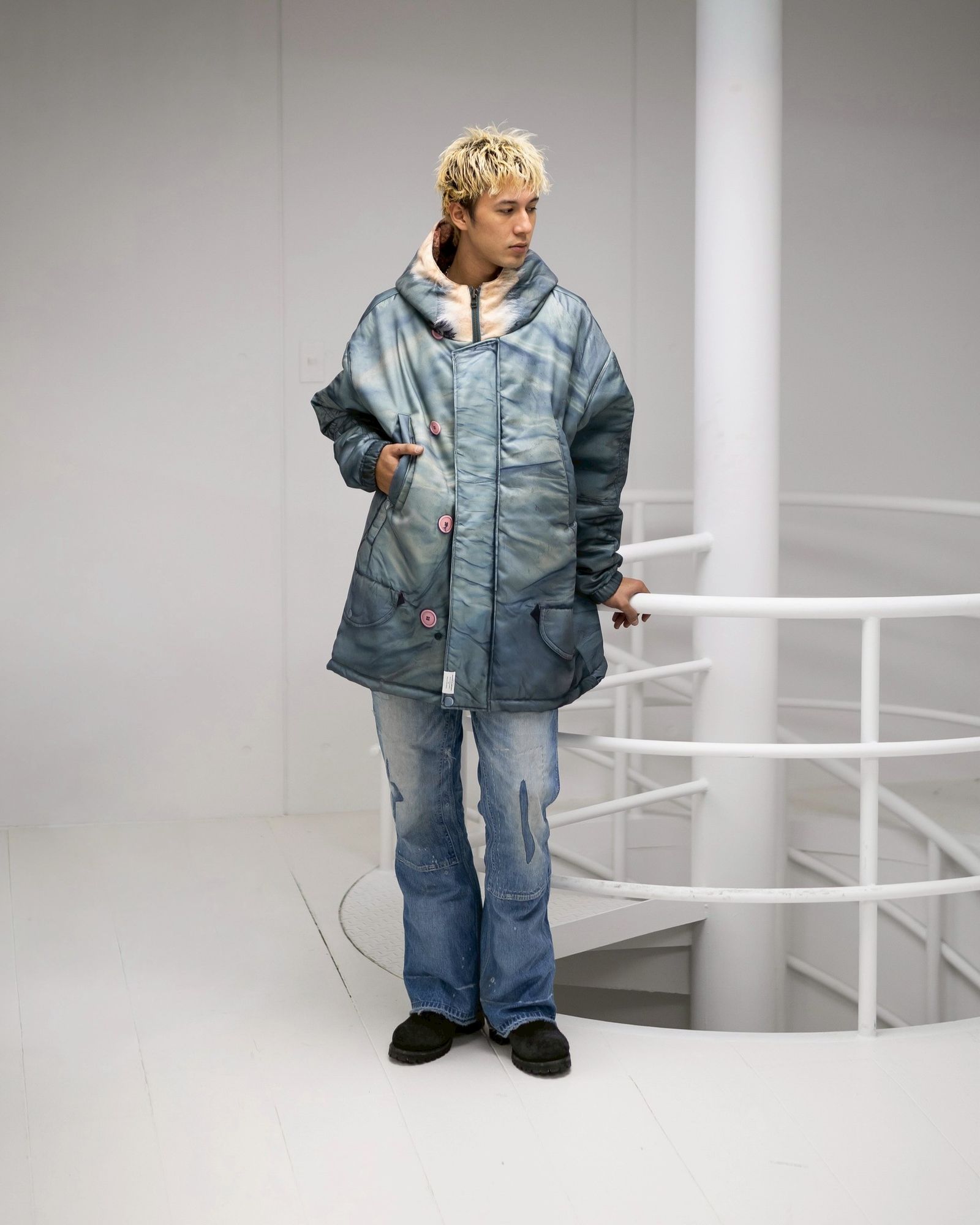 TALKING ABOUT THE ABSTRACTION N3BPRINT PADDET JKT MARKスタイル