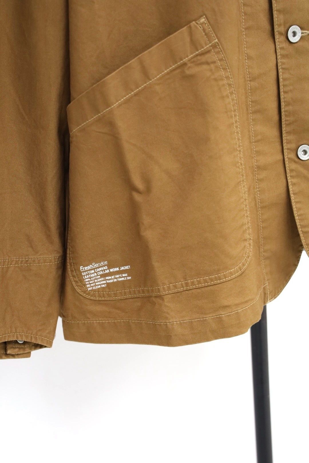 フレッシュサービス 26AW COTTON CANVAS LEATHER COLLAR WORK JACKET(FSC263-30032)CAMEL☆9月5日(土)新作発売！