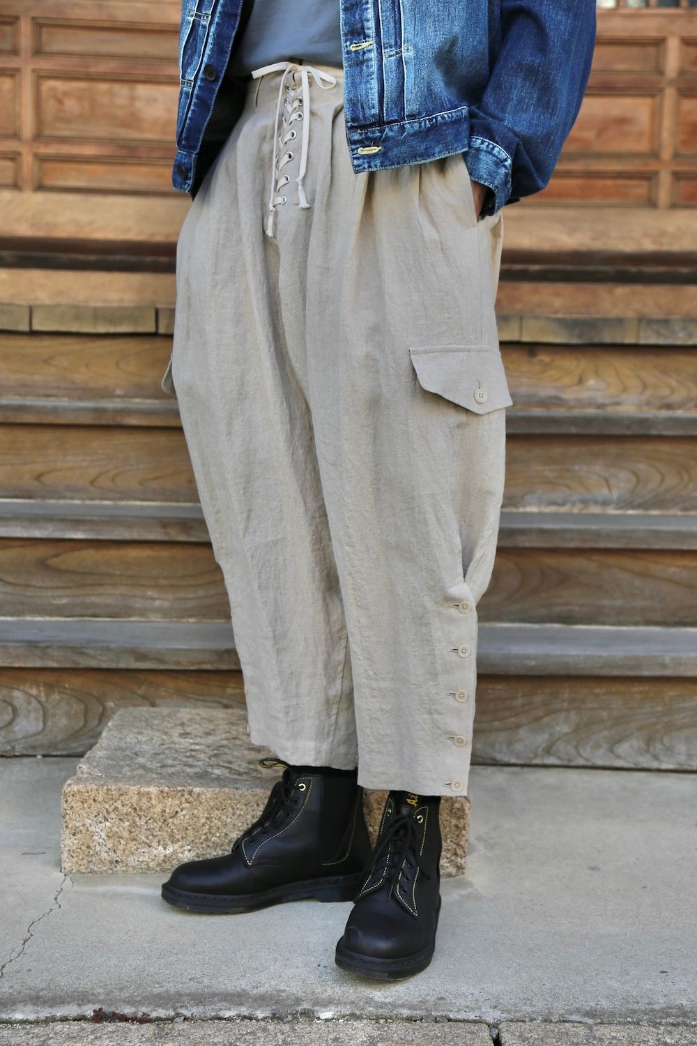 Ground Y - T-W Gabardine Leg Zipper Detail Pants / GJ-P06