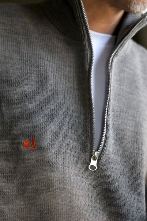 FreshService 26AW THERMAL JERSEY HARF ZIP KNIT"GRAY"スタイル