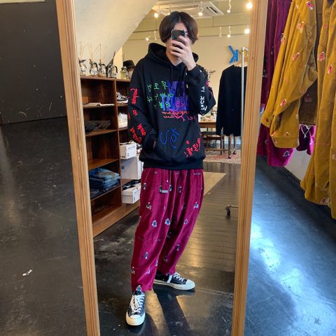 doublet MESSAGE EMBROIDERY HOODIE"BLACK"style.2020.9.18