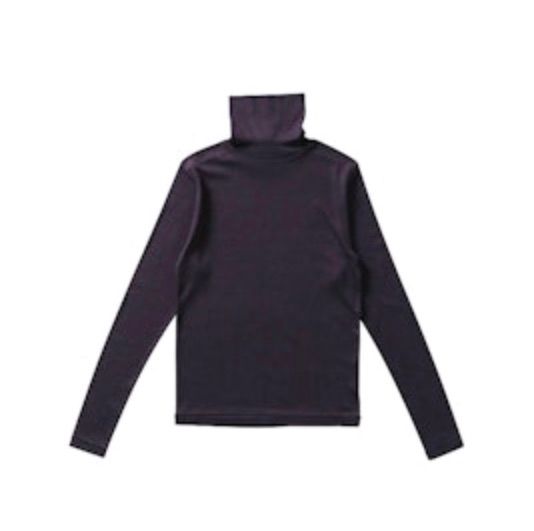 blurhms Women's 25FW Wool Rib Turtle Neck(BHSW24F12F25)HeatherCharcoal