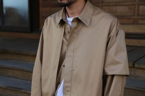 JieDa T/C FLAP SHIRT"BEIGE"Style.2020.8.1.