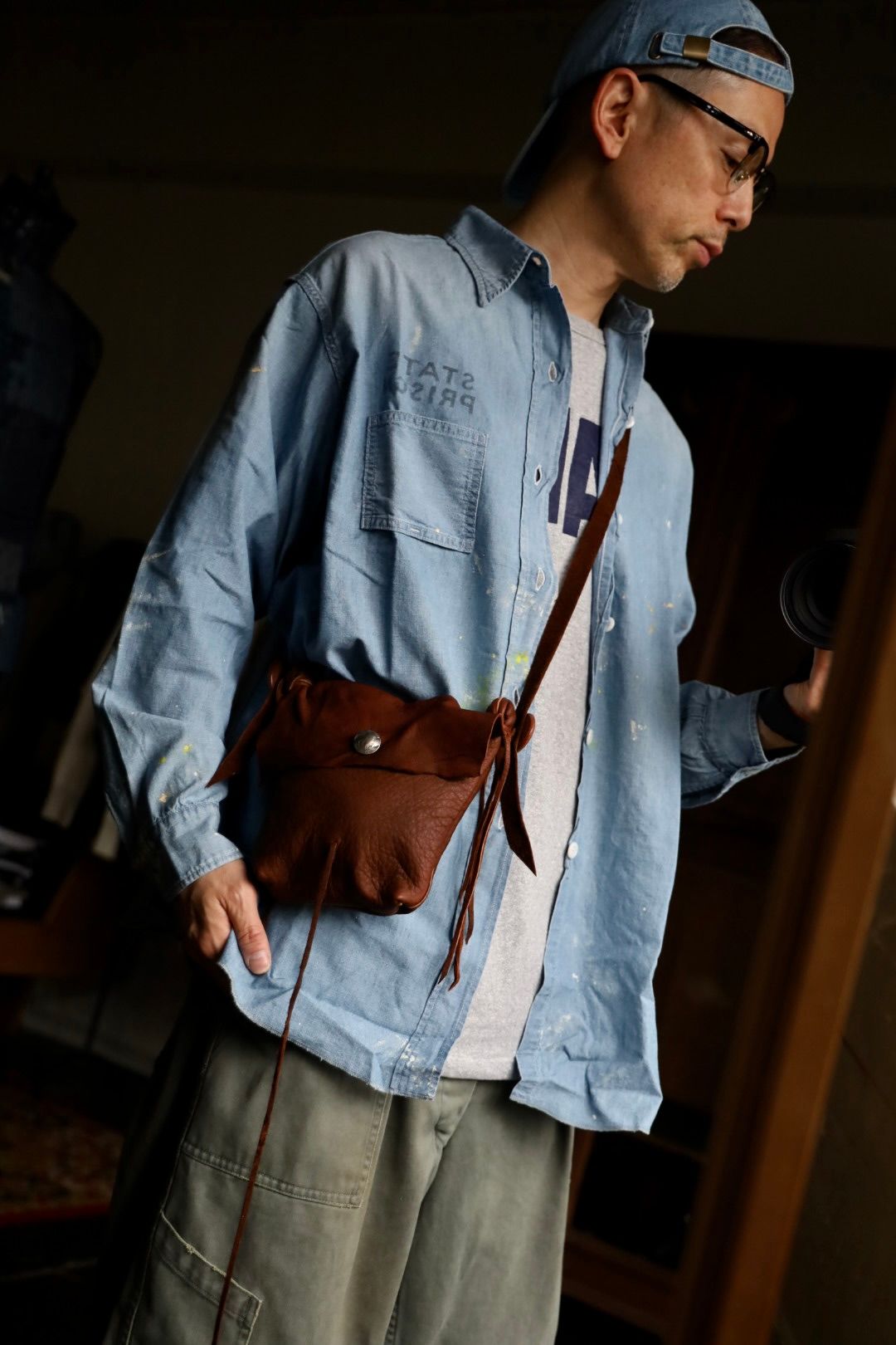 BOW WOW STATE PRISON CHAMBRAY SHIRTSスタイル