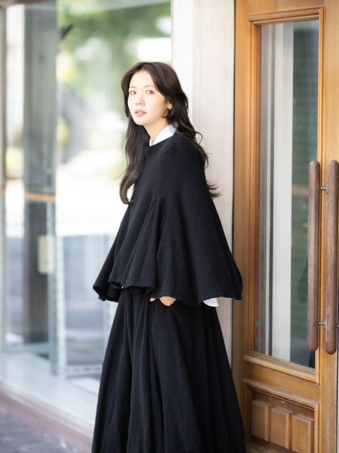 tao 26FW ウールツイル先染 製品縮絨ケープ style.2026.10.3