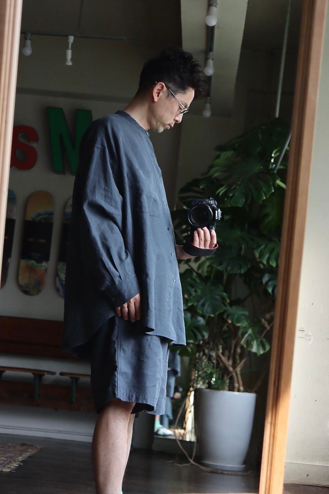 Graphpaper 24ss セットアップ graphpaper 24SS ソロテックスツイルセットアップ黒