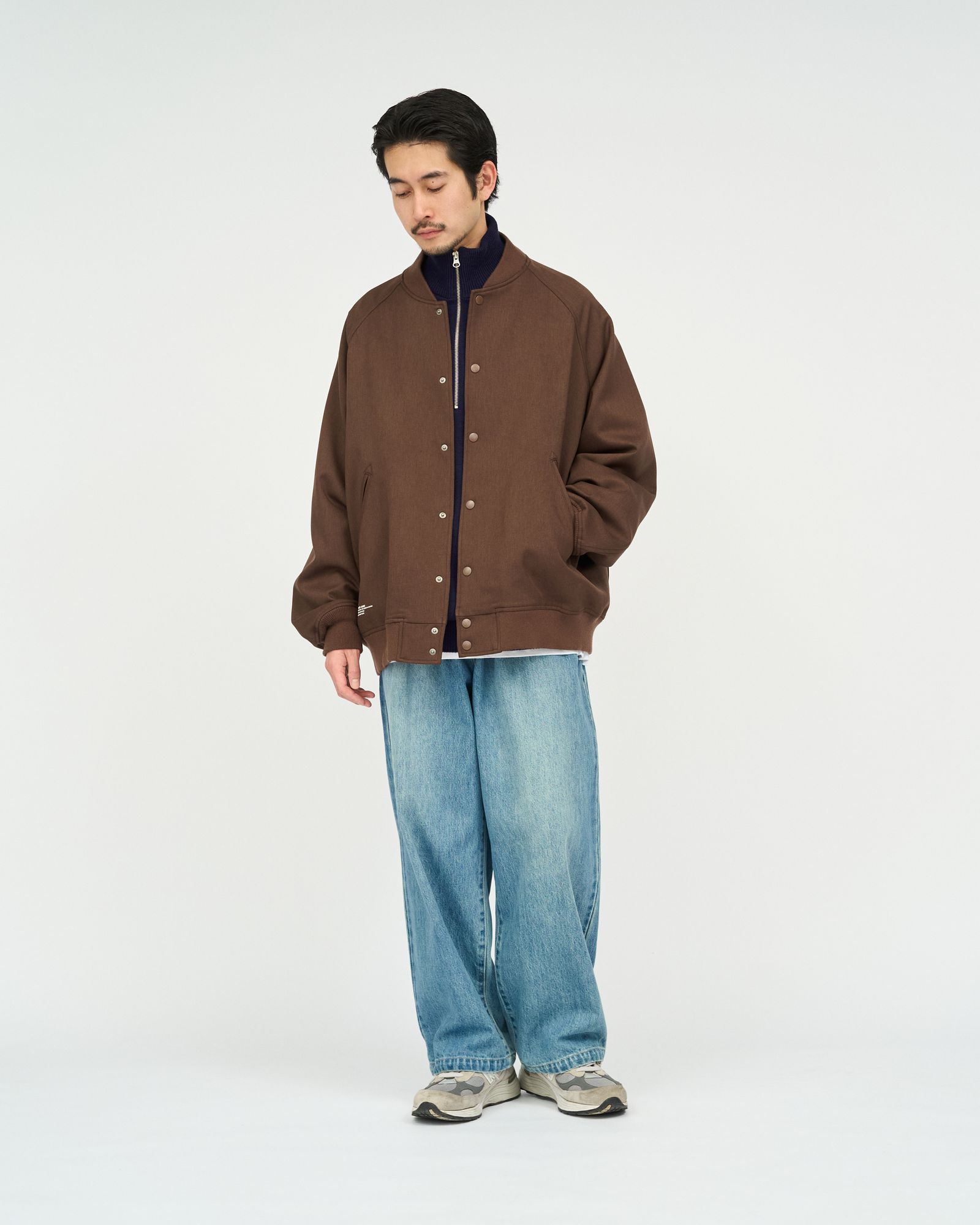 フレッシュサービス 26AW  DOWN FABRIC VARSITY JACKET(FSC263-30050)BROWN☆10月24日(土)新作発売！