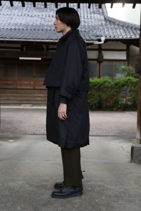 YOKE 新作 CASHMERE 3WAY BAL COLLAR SHARE COAT(YK20AW0134C)"CHARCOAL"style.2020.10.10.
